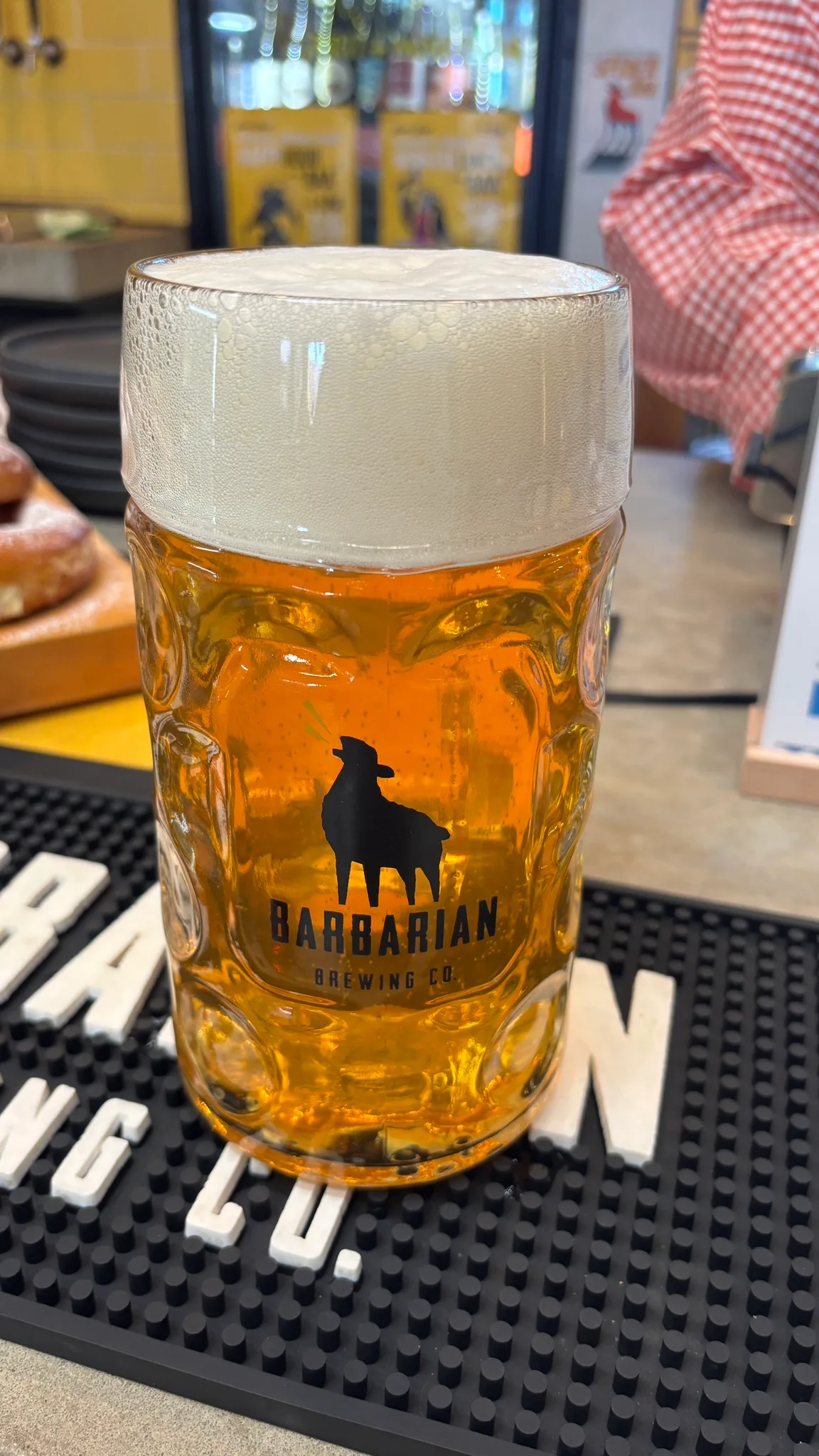 Kristof is 🍺 drinking a beer at Barbarian Brewing Co. with Nada.