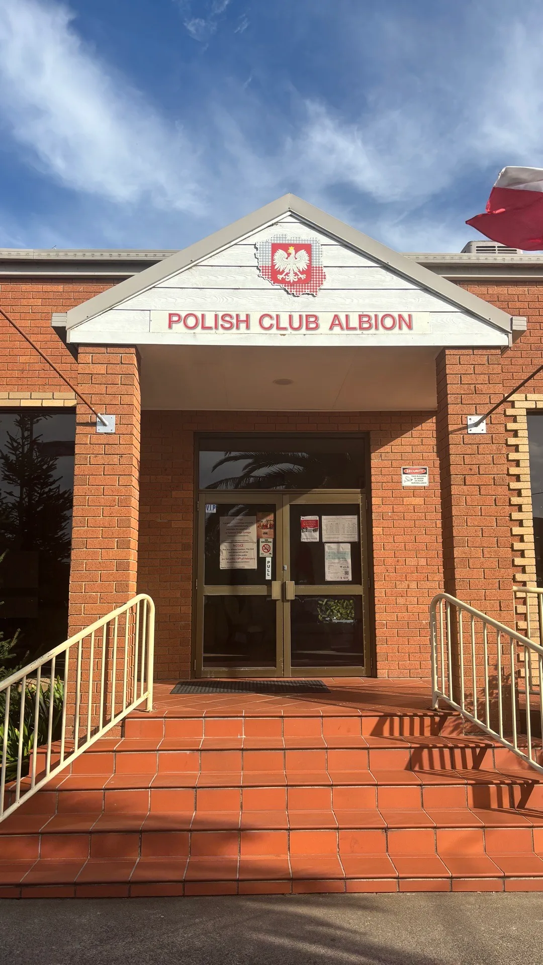 Kristof is 🏛️ visiting at Polish Sporting Recreation and Community Association with Raphael.