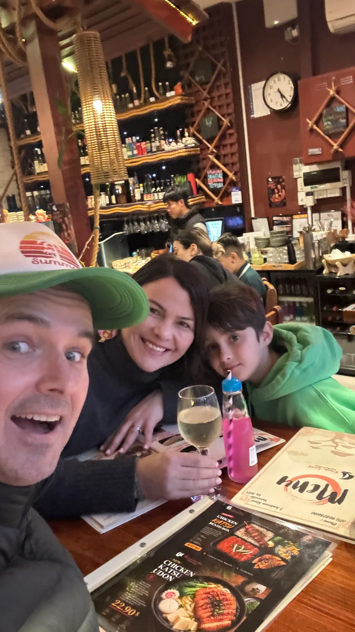 Kristof is 🍽️ eating at Kawa Sake Sushi Boat with Raphael and Nada.