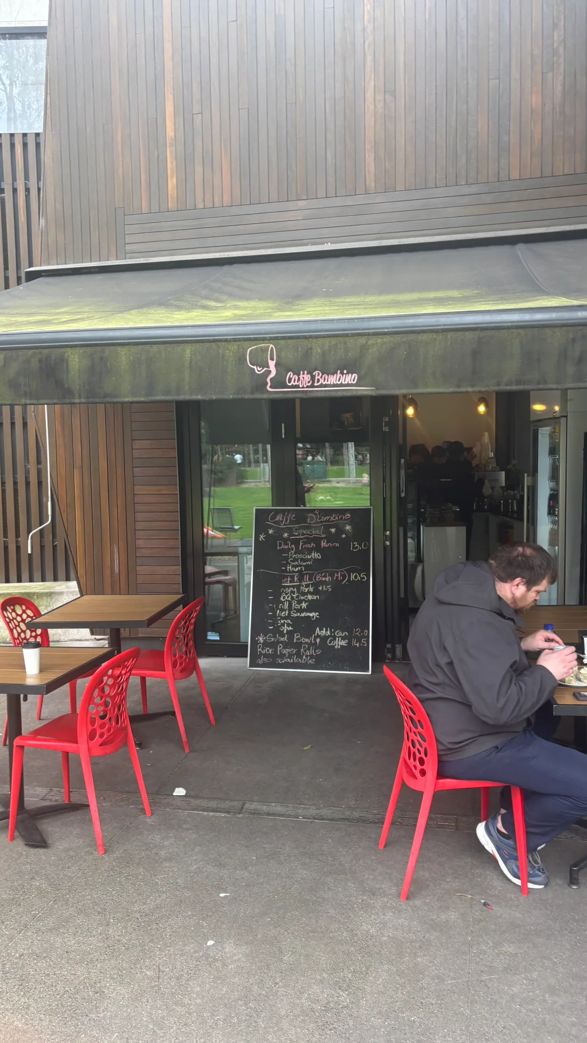 Kristof is ☕ drinking a flat white at Caffe Bambino.