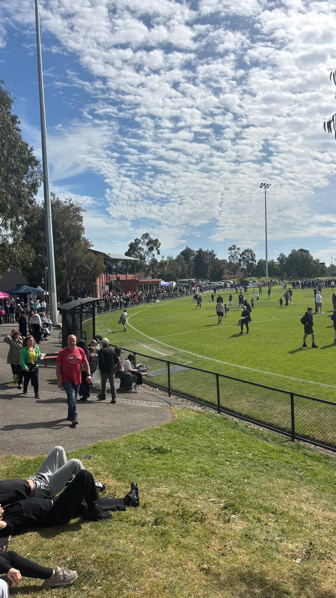 Kristof is ☀️ hanging out in the sun at Yarraville Oval.