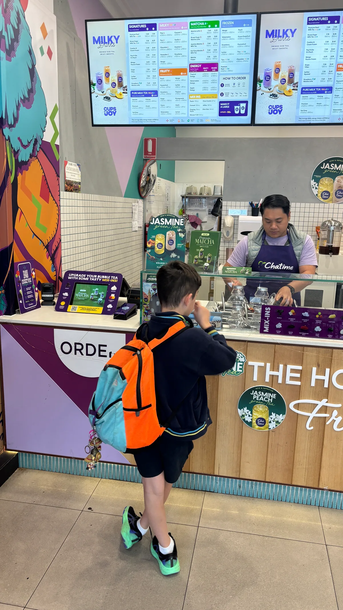Kristof is 🏛️ visiting at Chatime Australia with Raphael.