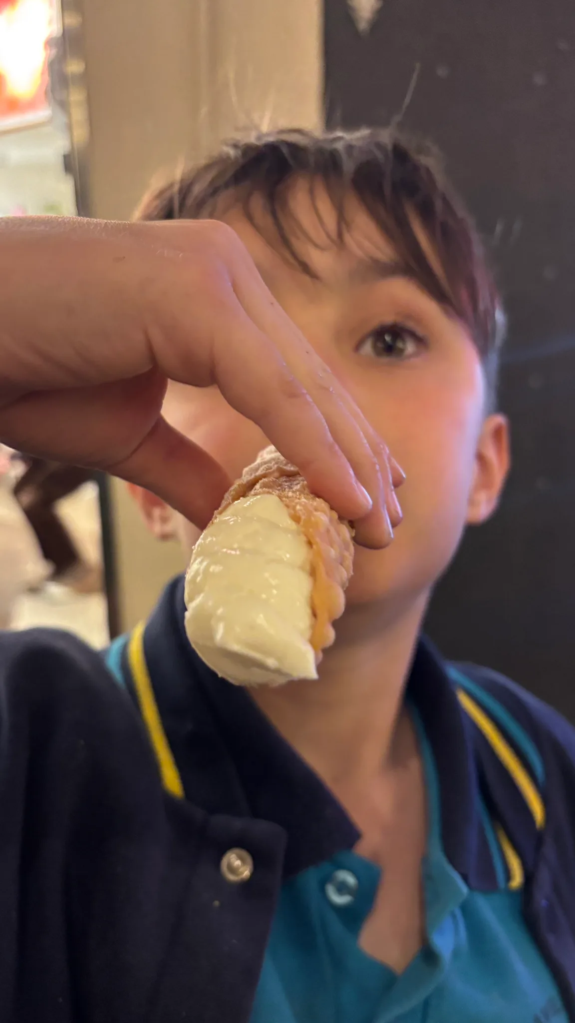 Kristof is 🍦 eating at Bianco Latte Gelateria with Raphael.