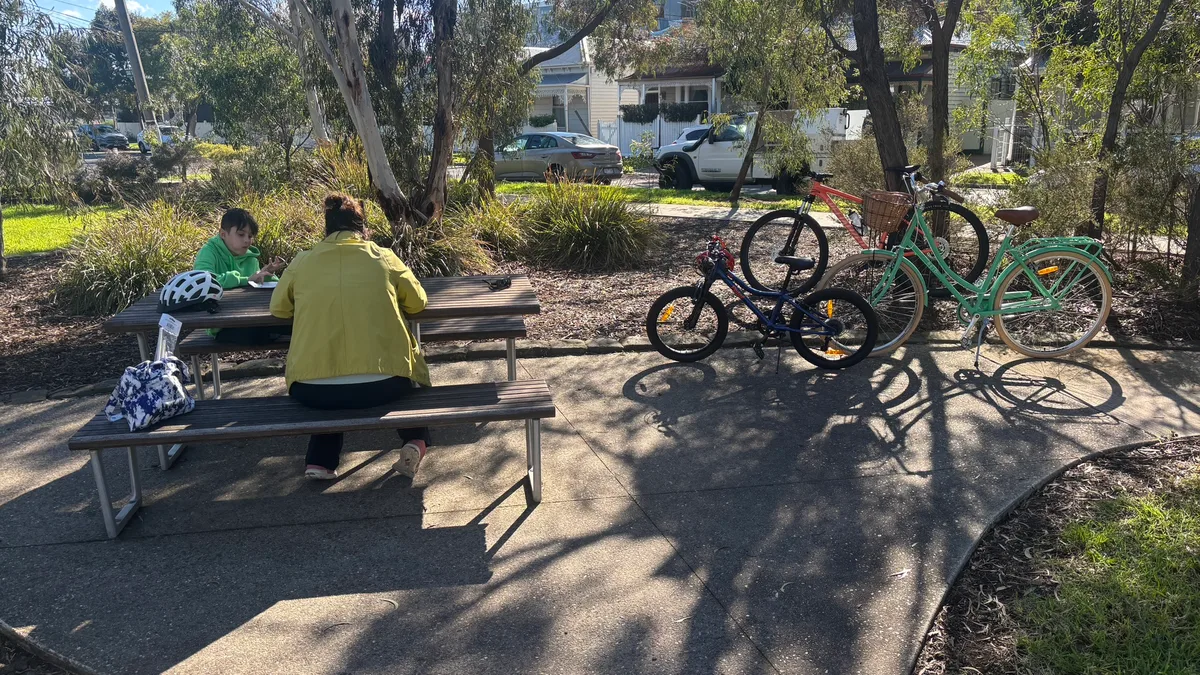 Kristof is 🏛️ visiting at Craig Street Reserve Outdoor Gym with Raphael and Nada.