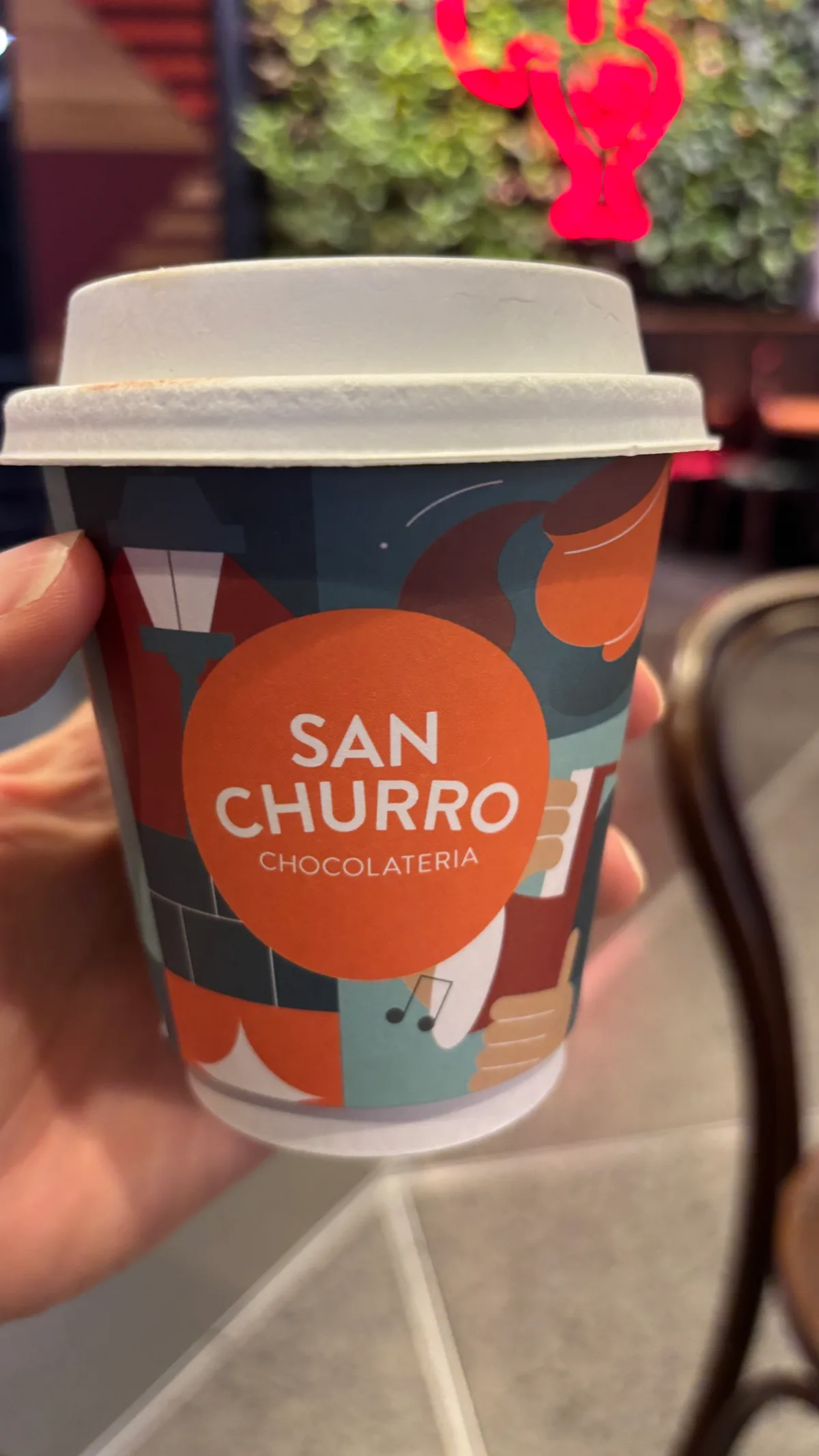 Kristof is 🏛️ visiting at San Churro Highpoint with Nada and Raphael.