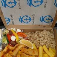 Fins & Co. Fish and Chippery logo